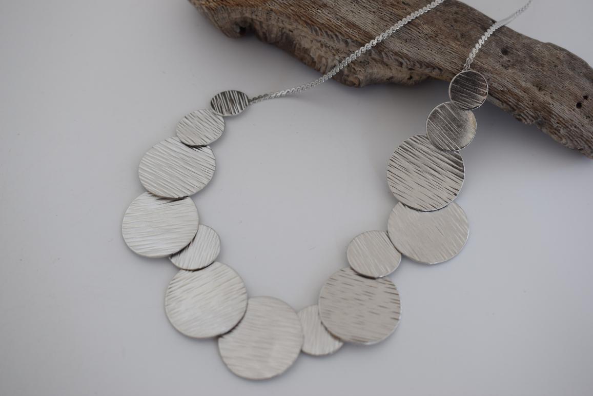 Krateras Necklace – Handmade Greek hammered necklace inspired by ancient krater shapes, available in 18K gold or silver plated finish.