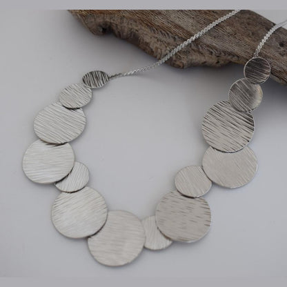 Krateras Necklace – Handmade Greek hammered necklace inspired by ancient krater shapes, available in 18K gold or silver plated finish.
