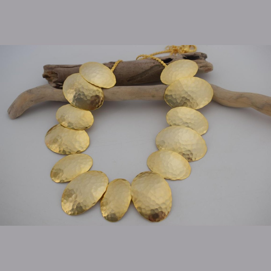 Dimitra Necklace – Handmade Greek hammered jewelry inspired by the goddess of earth and harvest, available in 18K gold or silver plated.