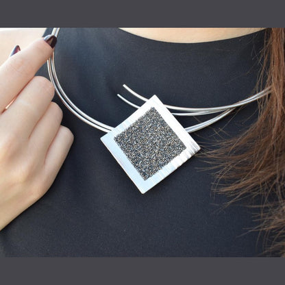 Thyra Necklace – Handmade Greek hammered jewelry with geometric  pendant, available in 18K gold or silver plated finish.