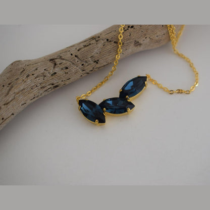 Amaryllis Necklace – Handmade Greek hammered jewelry with crystals, 18K silver plated, inspired by the nymph Amaryllis.