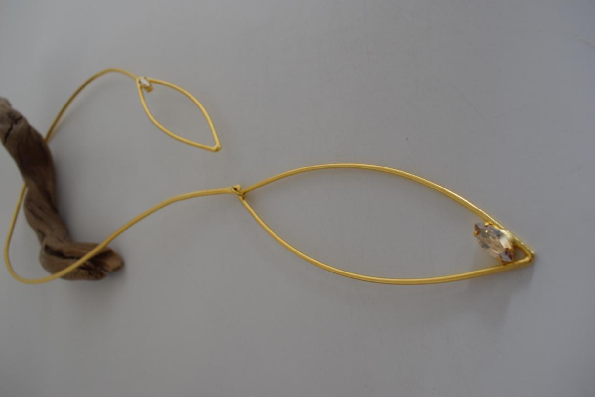 Nereis Necklace – handmade Greek hammered jewelry with Swarovski crystals inspired by sea nymphs, available in 18K gold, silver, and rose gold plated.