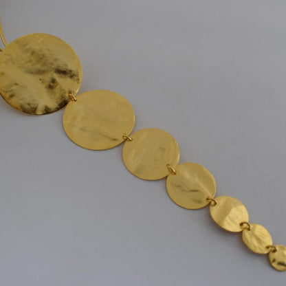 Ampelos 2 Necklace – handmade Greek hammered jewelry inspired by the myth of Ampelos, available in 18K gold and silver plated.