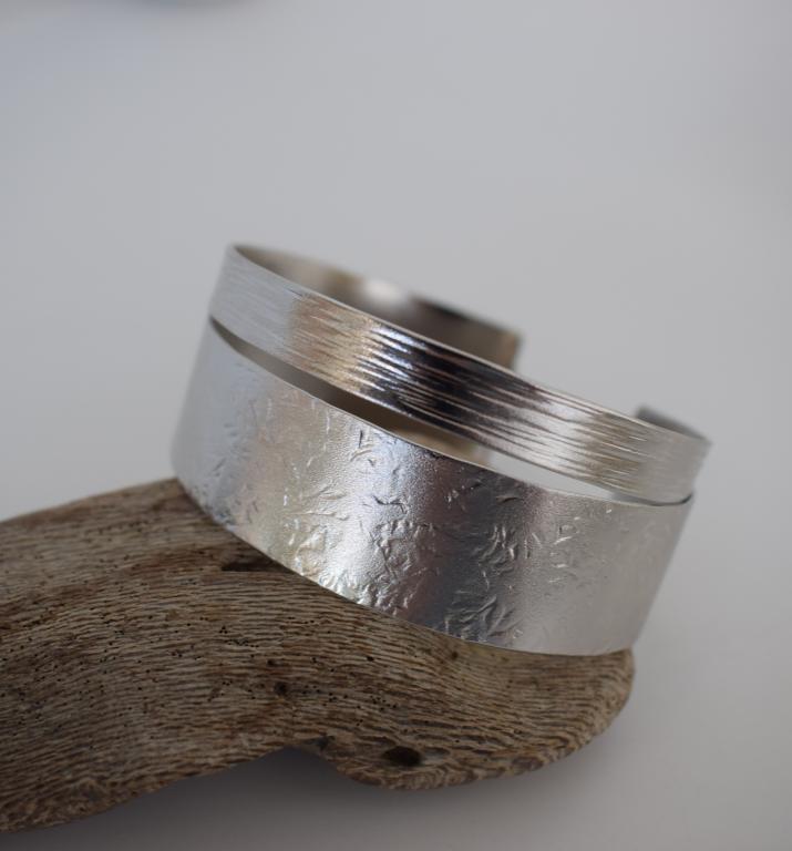 Calypso bracelet, handmade Greek hammered jewelry available in 18K gold and silver plated.