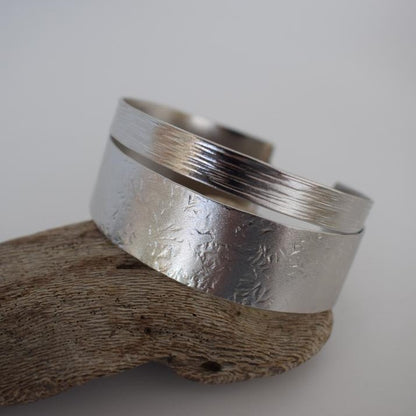 Calypso bracelet, handmade Greek hammered jewelry available in 18K gold and silver plated.