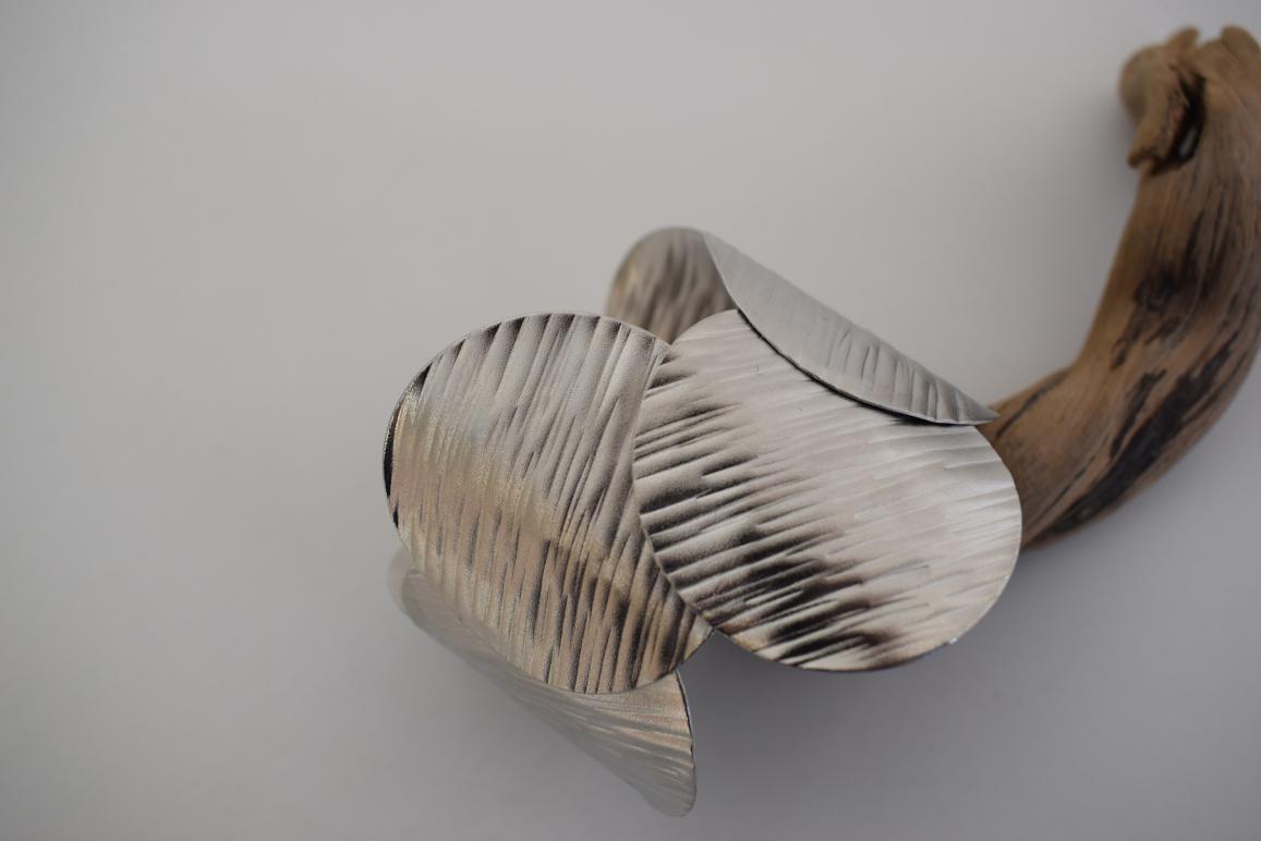 Krateras bracelet, handmade Greek hammered jewelry available in 18K gold and silver plated.