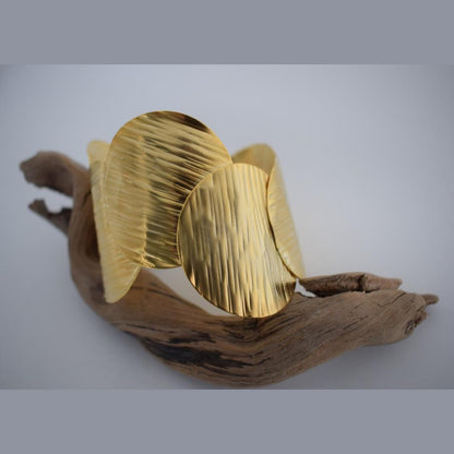 Krateras bracelet, handmade Greek hammered jewelry available in 18K gold and silver plated.