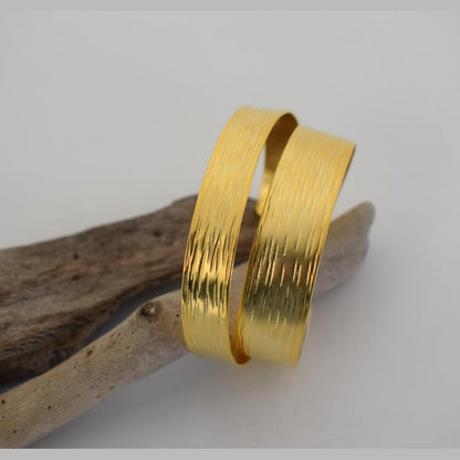 Hermes 2 bracelet, handmade Greek hammered jewelry available in 18K gold and silver plated.