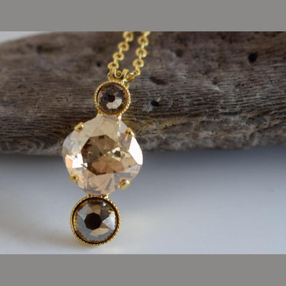 Orion necklace Greek hammered jewelry 18K gold plated with crystals inspired by constellation