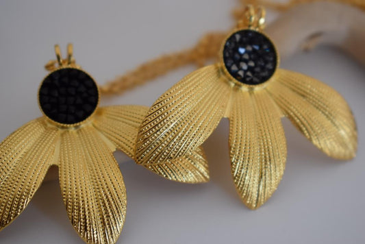 Narkissos necklace with Swarovski – Greek hammered jewelry in 18K gold, silver, or rose gold plating