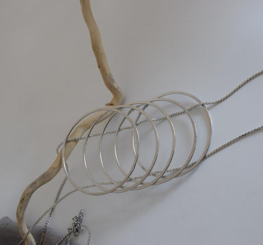 Krikos necklace Greek hammered jewelry in 18K gold, silver, and rose gold plated with interlinked circular rings