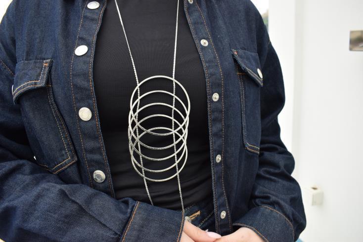 Krikos necklace Greek hammered jewelry in 18K gold, silver, and rose gold plated with interlinked circular rings