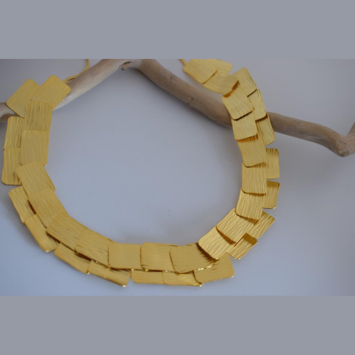 Danae necklace – Greek hammered jewelry – 18K gold, silver, and rose gold plated