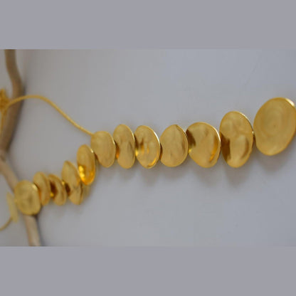 Selini long necklace – Greek hammered jewelry – 18K gold or silver plated, also available in rose gold, hammered moon phases design