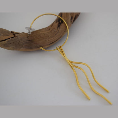 Delphi earrings, handmade Greek hammered jewelry, available in 18K gold or silver plated.