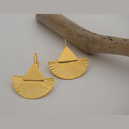 Dory Earrings, handmade Greek hammered jewelry available in gold and silver plated.