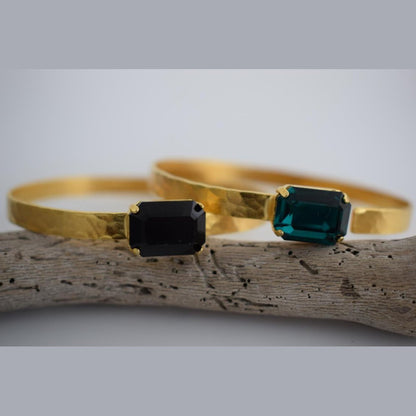 Orion Bracelet – Handmade Greek Hammered Jewelry – 18K Gold or Silver Plated with Crystal - N2116 - CF fashion