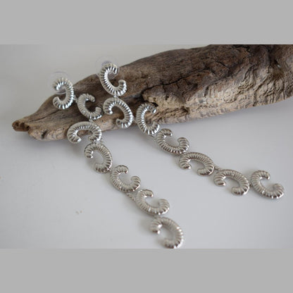 Ikaria Earrings, handmade Greek hammered jewelry available in gold and silver plated.