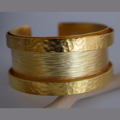 Eos bracelet – Greek hammered jewelry – 18K gold, silver, and rose gold plated