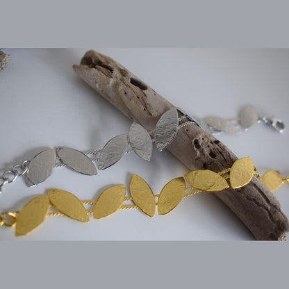 Phylion bracelet – Greek hammered jewelry – 18K gold, silver, and rose gold plated