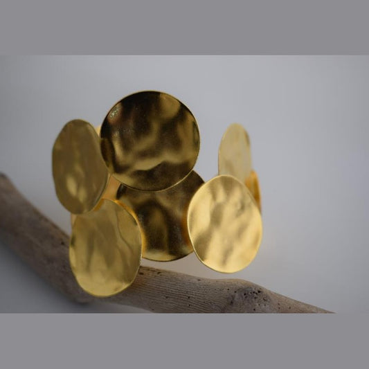 Mycenae2 Bracelet – Handmade Greek Hammered Jewelry – 18K Gold or Silver Plated - N2053 - CF fashion