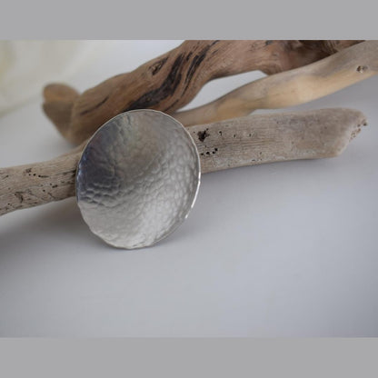 Selini 1 hammered dome earrings, handmade Greek hammered jewelry, available in gold or silver plated.