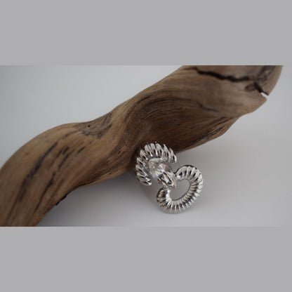 Helike sculptural crescent earrings with crystal, handmade Greek hammered jewelry, available in gold or silver plated.