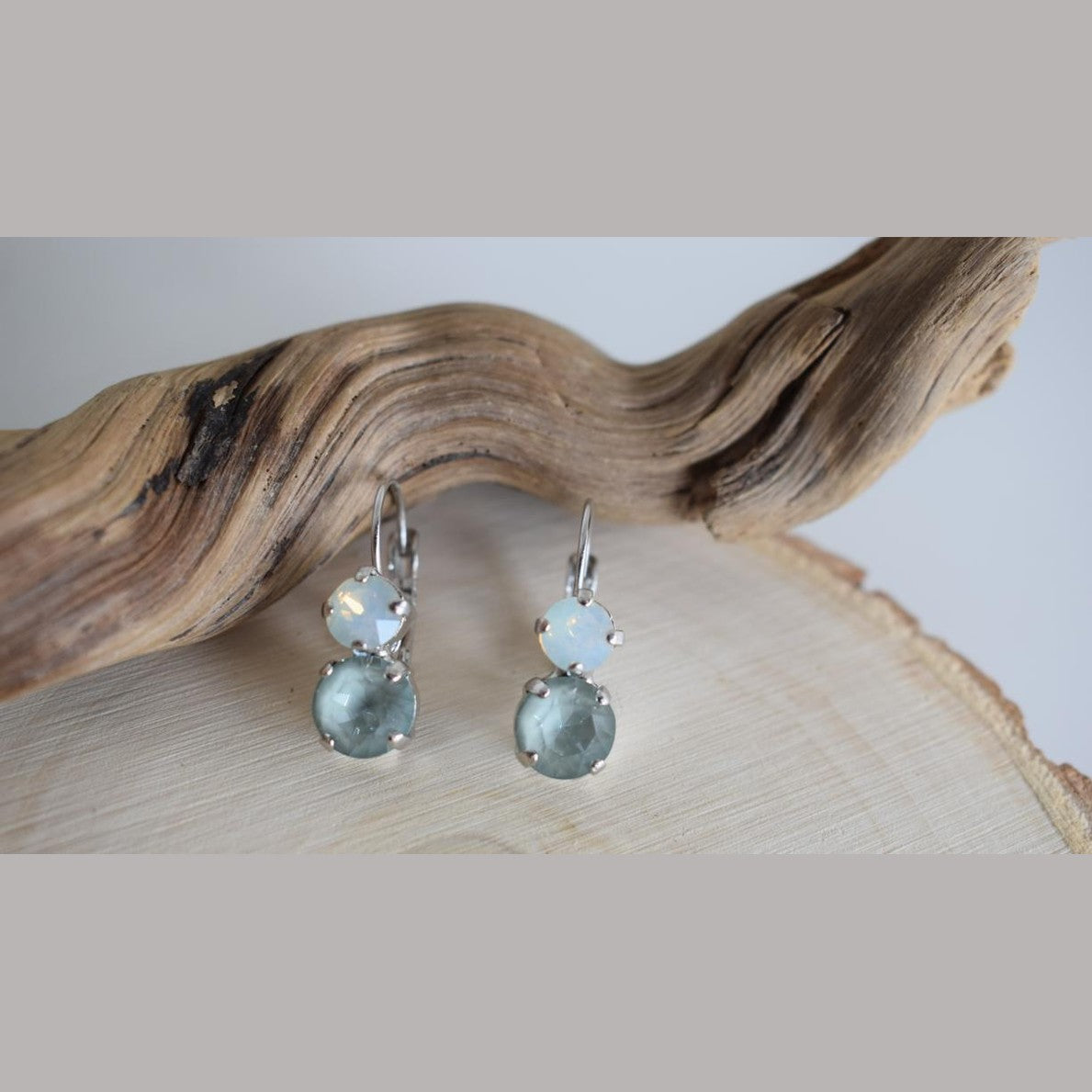 Asteria earrings in handmade Greek hammered jewelry with crystals, available in 18K gold plated and 18K silver plated.