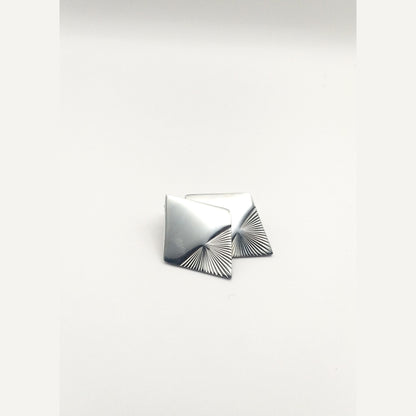  Geometric Diamond-Shaped Stud Earrings – Stainless Steel, Hypoallergenic