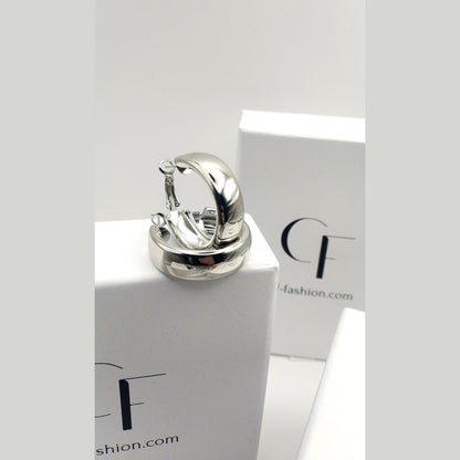Classic Polished Stainless Steel Hoop Earrings – Gold & Silver Finish