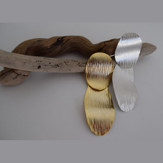 Nausicaa Earrings – Handmade Greek Hammered Jewelry – 18K Gold or Silver Plated - N1402 - CF fashion