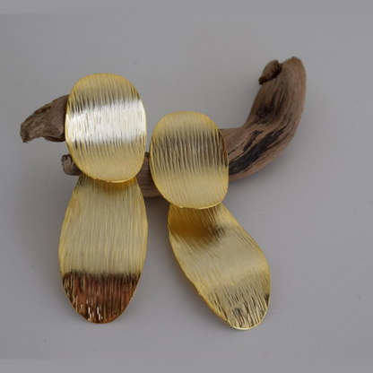 Nausicaa Earrings – Handmade Greek Hammered Jewelry – 18K Gold or Silver Plated - N1402 - CF fashion