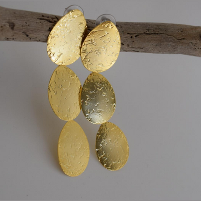Hydor Greek hammered earrings – 18K gold or silver plated,rose gold,
