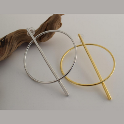 Axon Earrings – Greek Hammered Jewelry – Available in 18K Gold, Silver, and Rose Gold Plated. Handcrafted, inspired by the ancient Greek axis of balance.