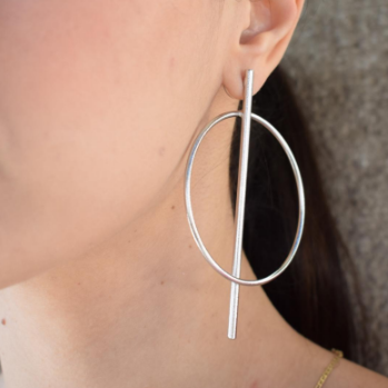 Axon Earrings – Greek Hammered Jewelry – Available in 18K Gold, Silver, and Rose Gold Plated. Handcrafted, inspired by the ancient Greek axis of balance.