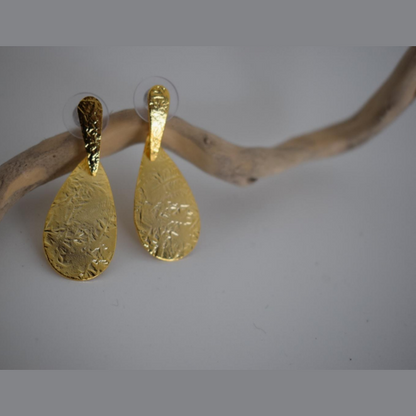 Iphigenia Earrings – Greek Hammered Jewelry – 18K Gold or Silver Plated