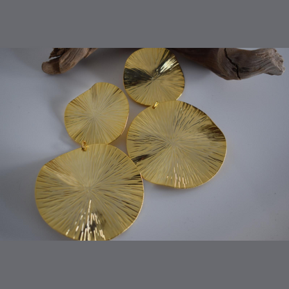 Rhodes earrings, circular design, Greek hammered jewelry, handmade, available in 18K gold plated, silver plated, or rose gold plated