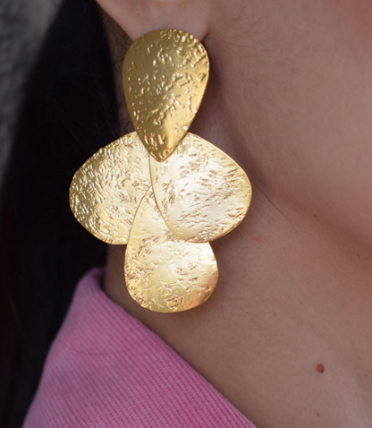 Calypso Earrings – Greek Hammered Jewelry – 18K Gold or Silver Plated