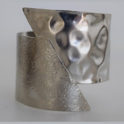  Aspida bracelet in 18K gold or silver plated Greek hammered shield-inspired design