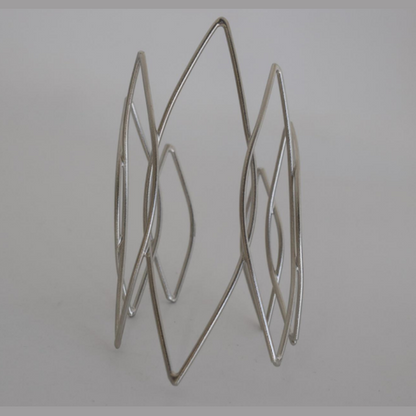 Chrysalis Bracelet – Greek Hammered Jewelry – 18K Gold or Silver Plated – Geometric Openwork Design

