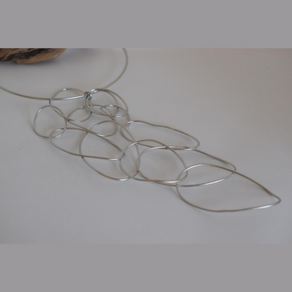 Handcrafted Elysia necklace, Greek hammered jewelry, 18K gold plated, cascading hammered oval design inspired by the Elysian Fields