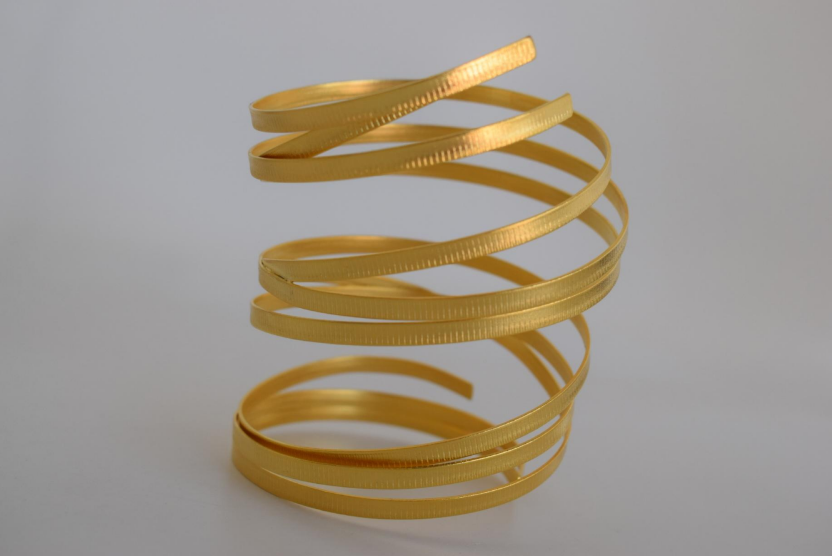 Aetheras Bracelet – Greek Hammered Jewelry – 18K Gold or Silver Plated – Multi-Spiral Cuff Design

