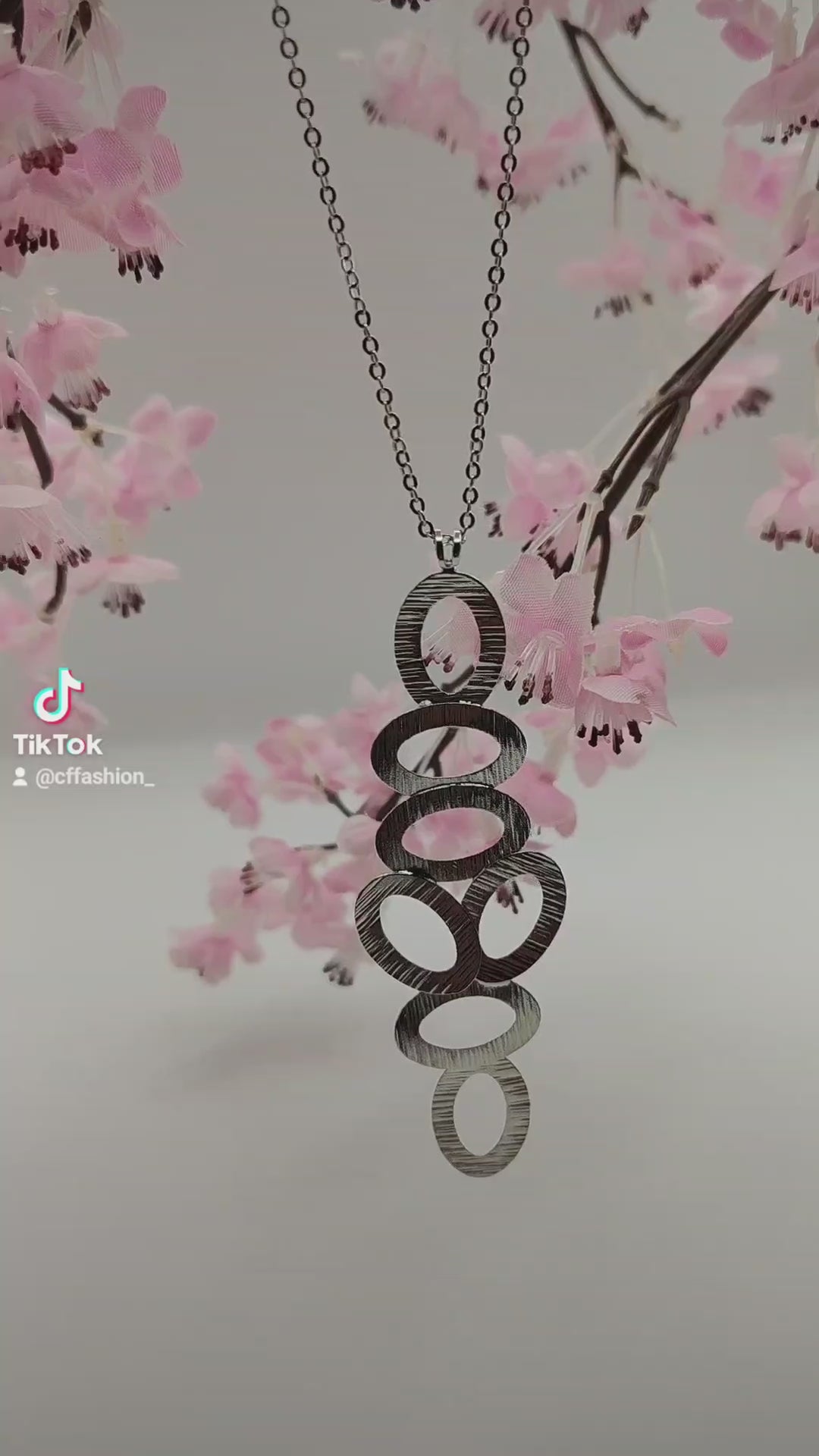 Handcrafted Amphora necklace, Greek hammered jewelry, silver plated, vertical graduated oval cut-out design
