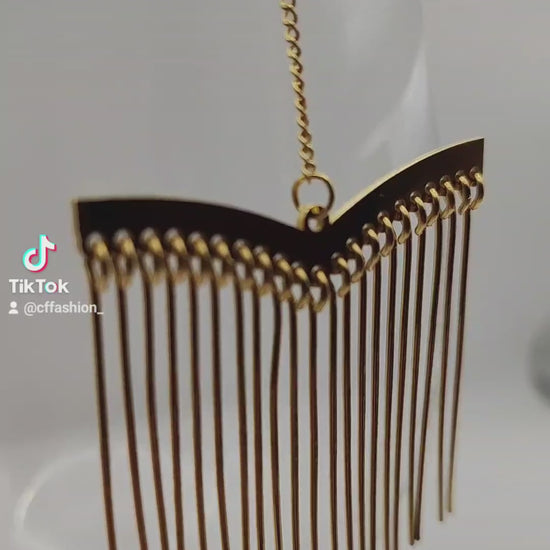 Elegant Fringe Drop Stainless Steel Earrings – Graceful Movement & Style 