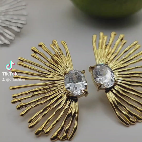Starburst Stainless Steel Earrings – Bold, Modern & Hypoallergenic