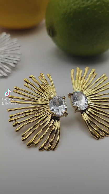 Starburst Stainless Steel Earrings – Bold, Modern & Hypoallergenic