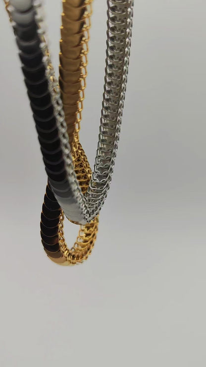 Stainless Steel Snake Chain Necklace – Waterproof & Hypoallergenic – Modern Layered Look 