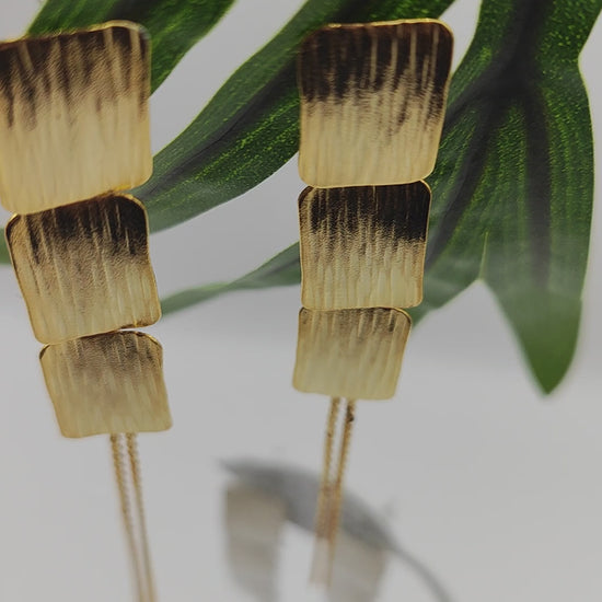 Danae earrings – Greek hammered jewelry – 18K gold or silver plated