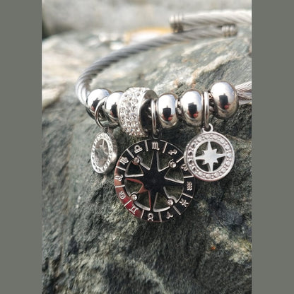  Stainless Steel Zodiac Charm Bracelet