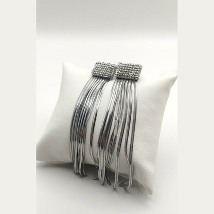 Glam Chain Stainless Steel Tassel Earrings